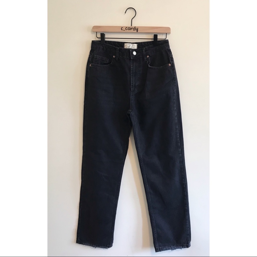 Free People Dakota Straight High Rise Jeans Black